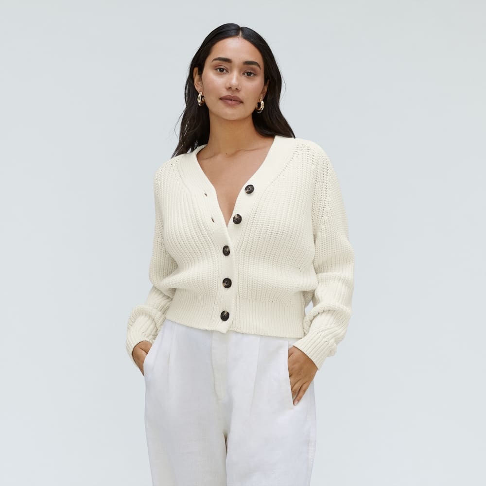 🌿 Everlane Women's The Texture Cotton Canvas Top Size Medium Canvas Color
